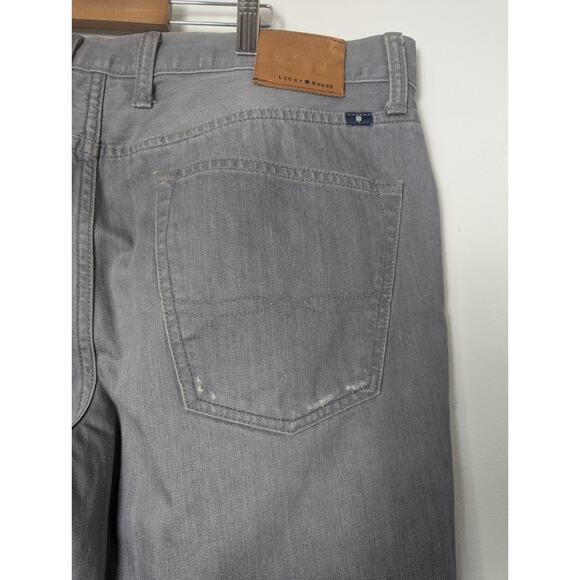 Lucky Brand Men's 121 Heritage Slim Denim Jeans Perth Gray 36x32 Distressed - Picture 7 of 13